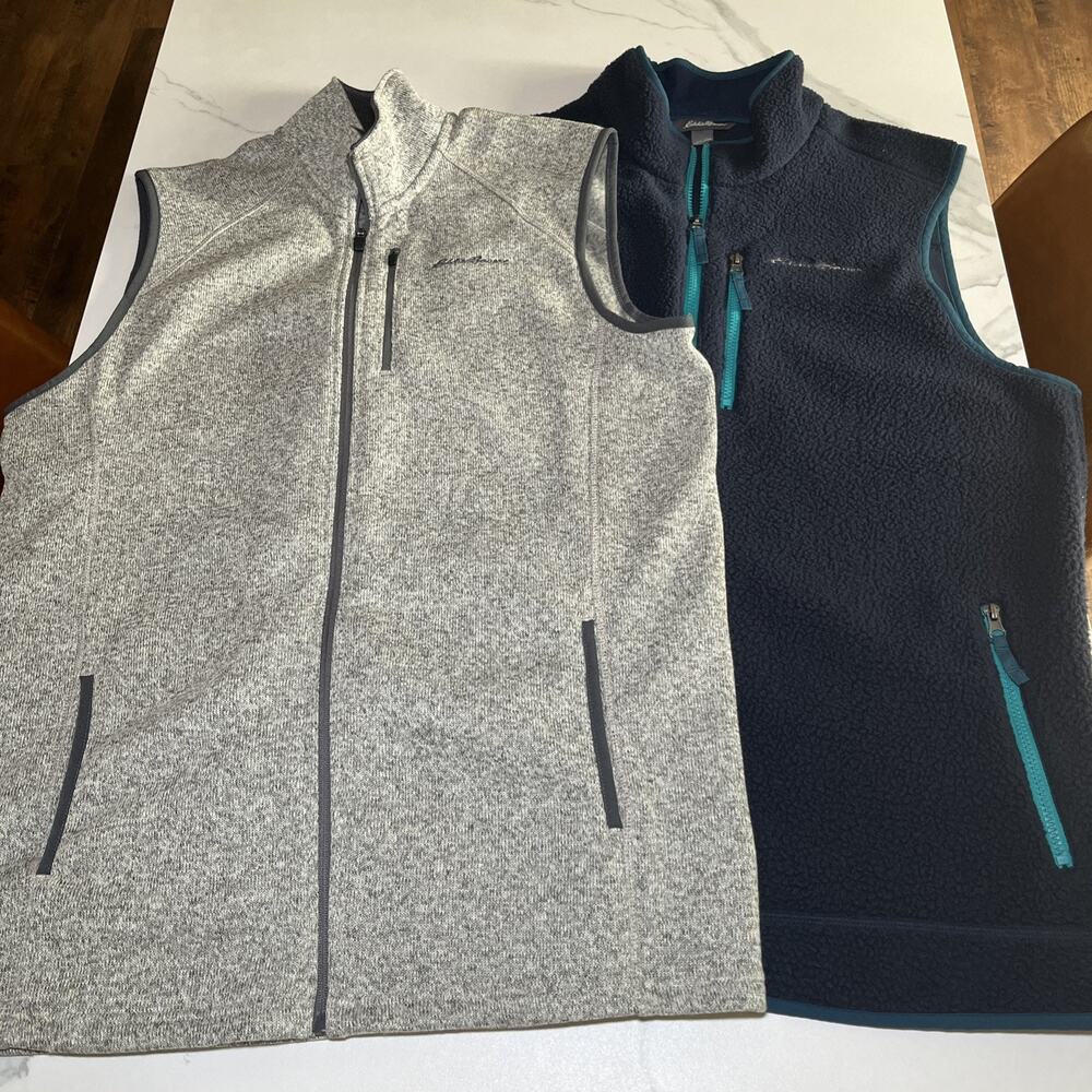 Eddie Bauer Gray and Navy Vests
